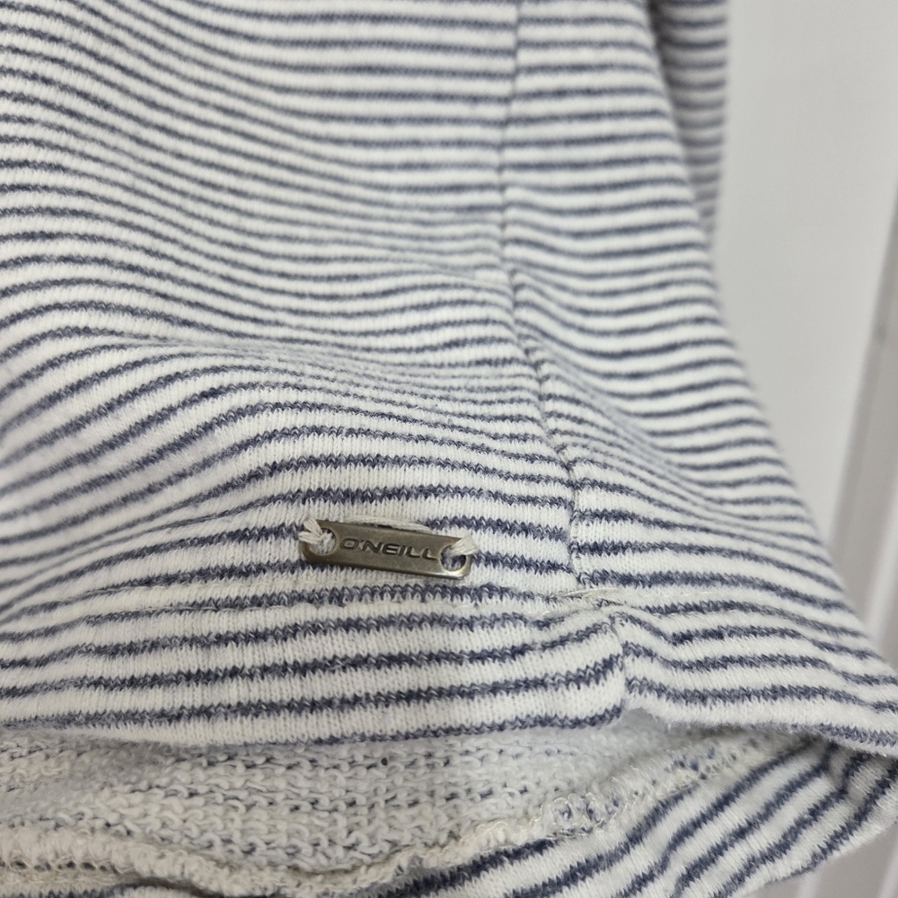 Women’s O’Neill Blue & White Striped 100% Cotton Hoodie Sweatshirt Size XS - Picture 4 of 7